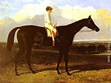 John Frederick Herring Snr a drak bay Race Horse, at Goodwood, T. Ryder up painting